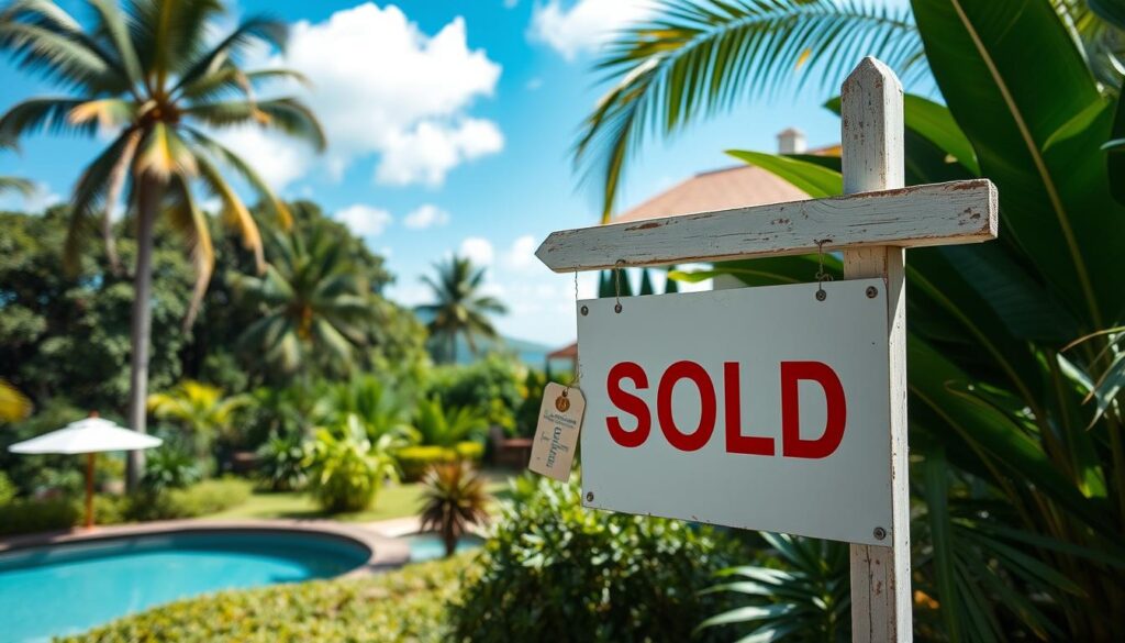 Sold sign on Costa Rica property with owner financing terms Sold sign on Costa Rica property with owner financing terms